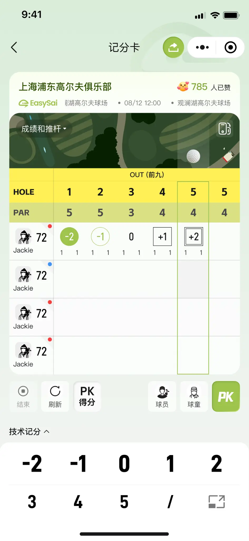 Live scorecard